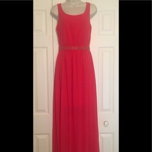 Jessica Simpson Red Maxi Chiffon Dress Size S